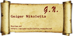 Geiger Nikoletta névjegykártya